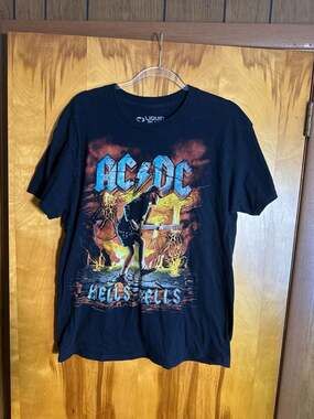 AC/DC Hells Bells Angus Young Rock Eruption Graphic T-Shirt